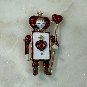 New Queen of Hearts Valentines Day Pin Brooch